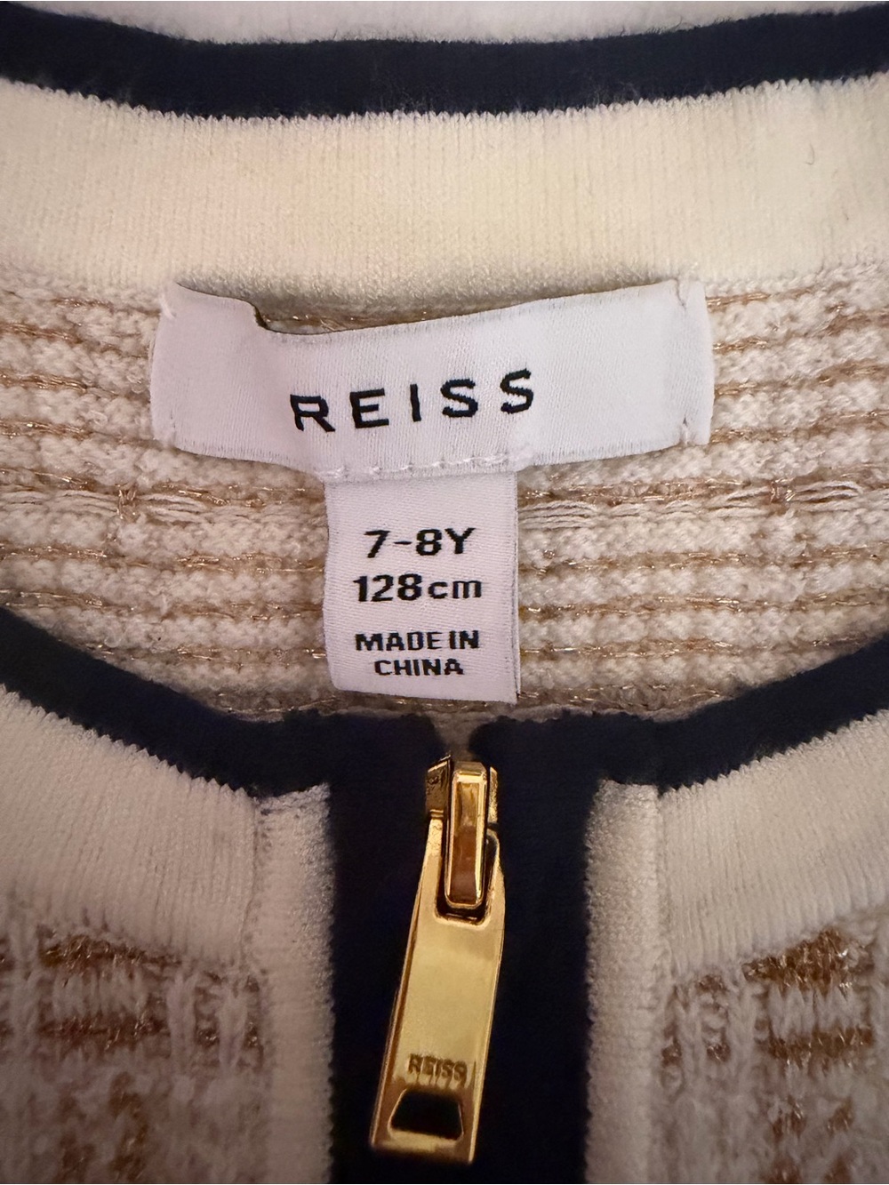 Reiss Cream & Black Trim Tweed Zip Pullover Dress. Only worn twice. - Picture 12 of 13